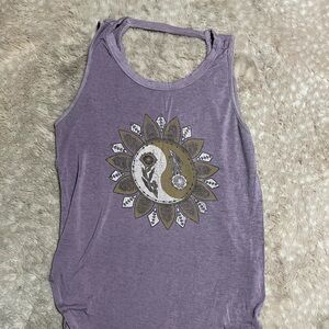 Purple sleeveless top with key hole cut out in back